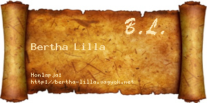 Bertha Lilla névjegykártya